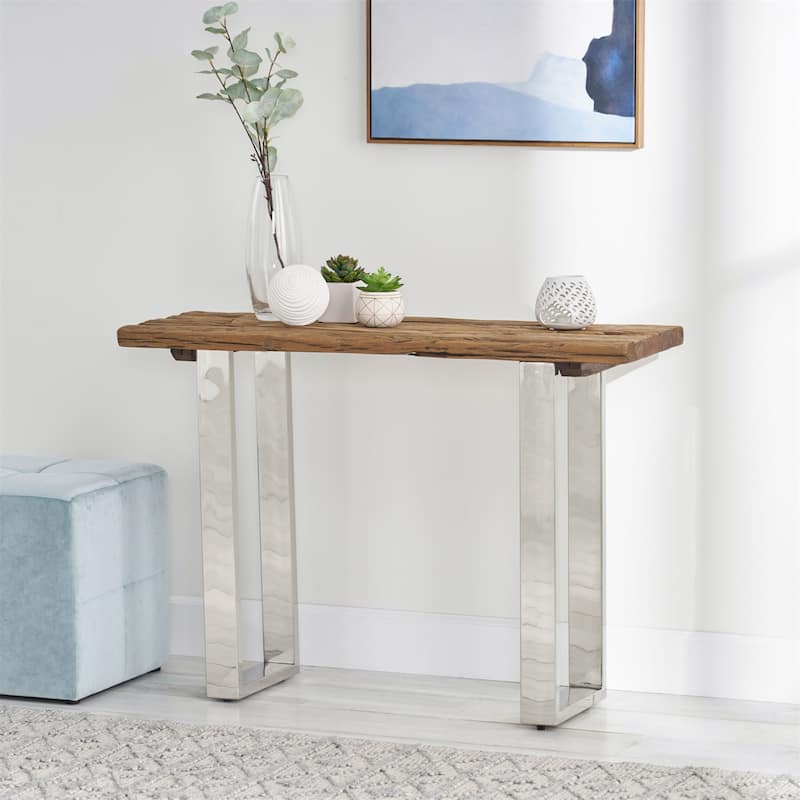 Wood and Metal Console Table