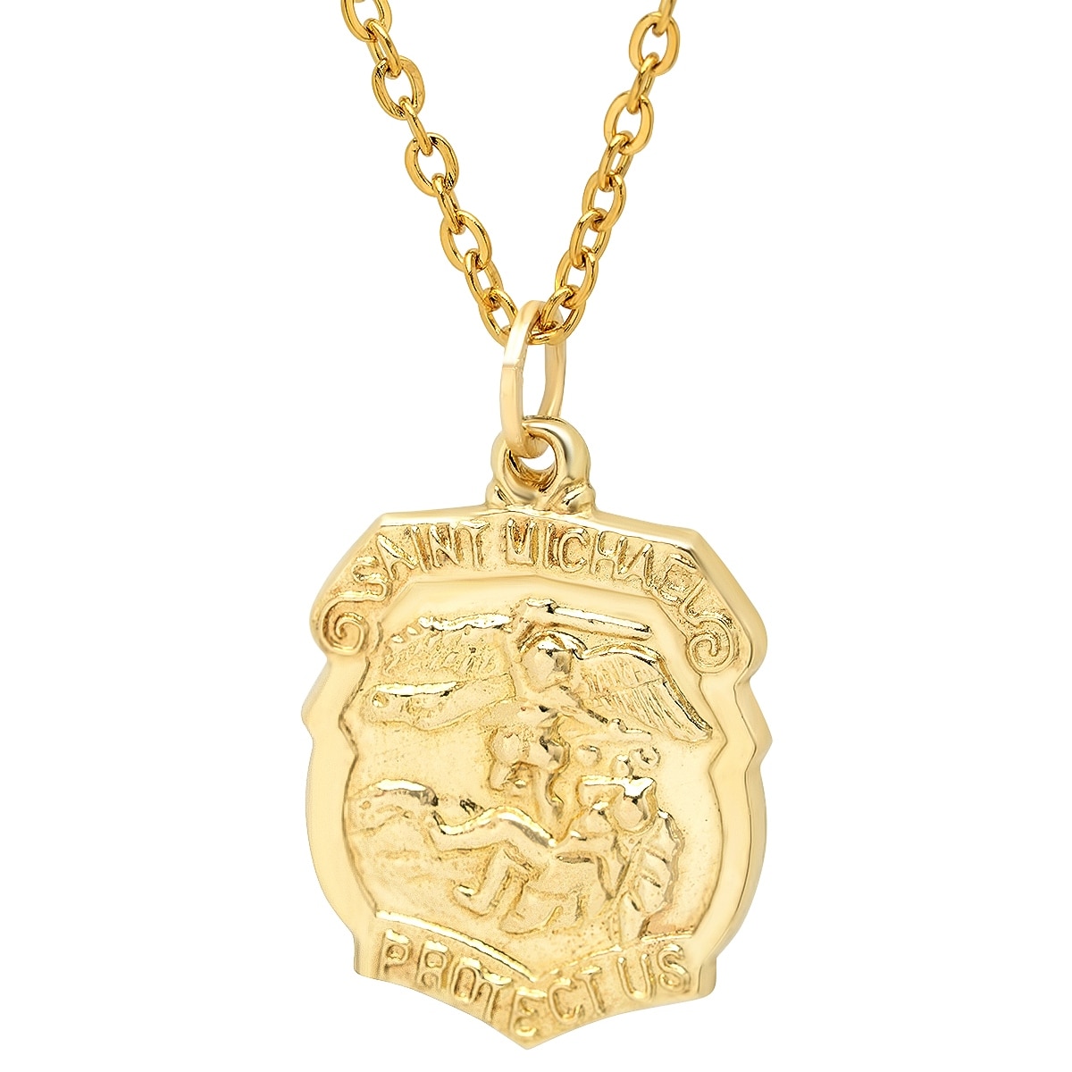14k gold saint michael pendant