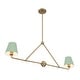 preview thumbnail 3 of 3, Xavier 2 Light Vibrant Gold and Green Chandelier - 42"W x 15"H x 6"D
