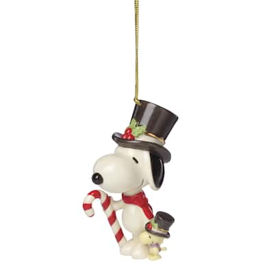 Lenox Snoopy & Woodstock with Candy Cane Ornament