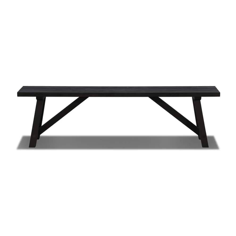 Cascais Solid Wood Bench with Farmhouse Base