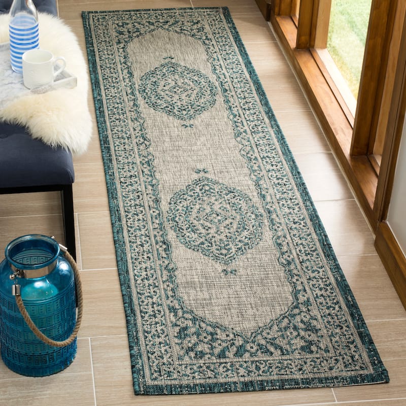 SAFAVIEH Courtyard Thoma Medallion Indoor/ Outdoor Waterproof Patio Backyard Rug