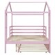 preview thumbnail 11 of 13, Pink Full Size Solid Wood House Bed with Trundle & Writing Board