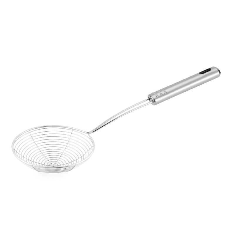 Home Kitchen Metal Wire Spiral Mesh Frying Skimmer Strainer Ladle 4.5 Inch Dia