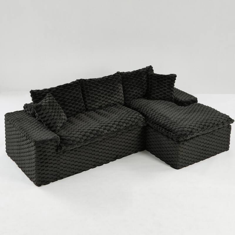 Versatile Turtle Velvet Sectional Sofa with Loveseat Couch and Chaise Lounge, Free Combination Modular Compressed Couch