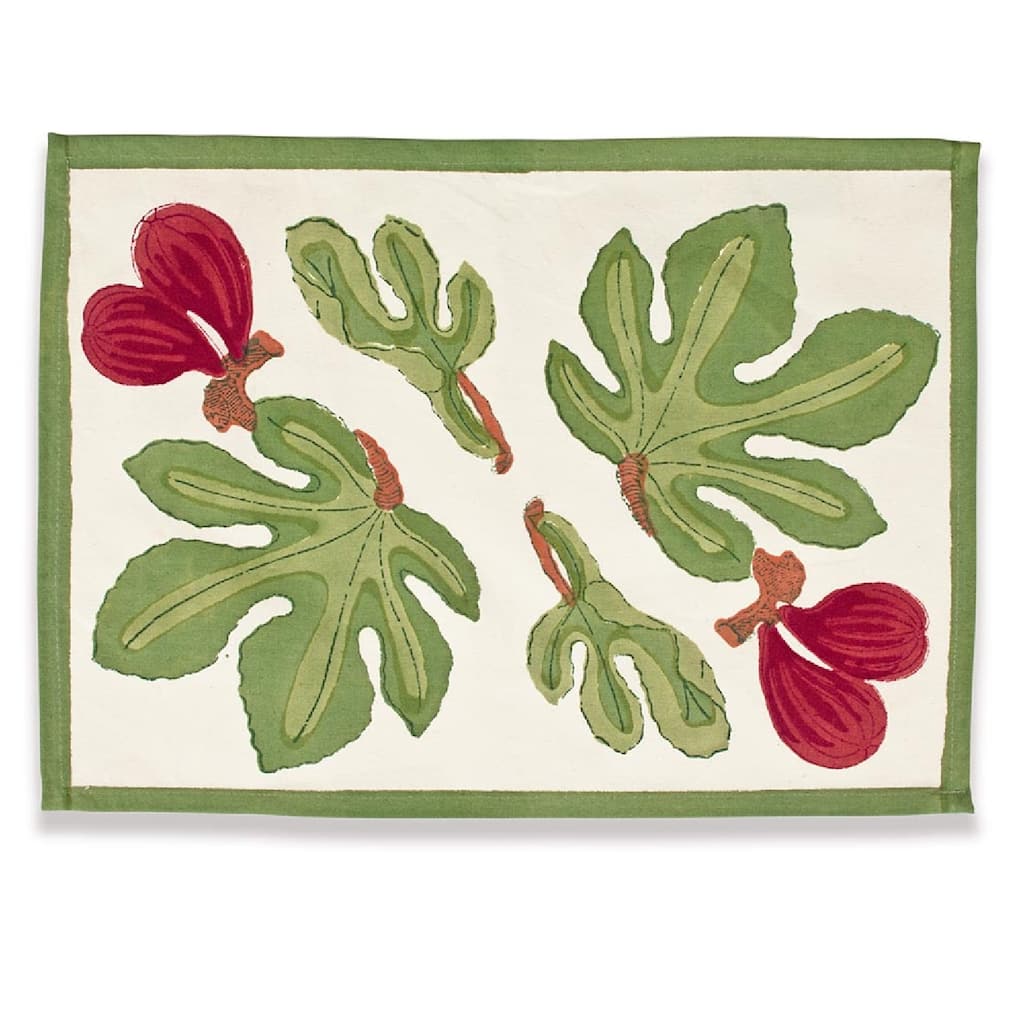 Couleur Nature Fig Red/ Green Placemats 15 x 18-inch (Set of 6)