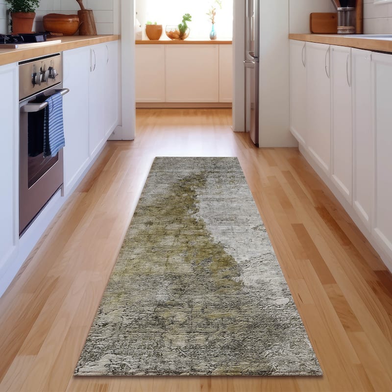 Premium Washable Super Soft Abstract Ridge Mayfield Rug - Brown - 2' 3" x 7' 6" - Runner