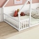 preview thumbnail 23 of 49, Full Floor House Bed with Fence,Guardrails