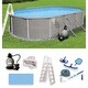 preview thumbnail 7 of 8, Belize Oval 52-inch Deep, 6-inch Top Rail Metal Wall Swimming Pool Package