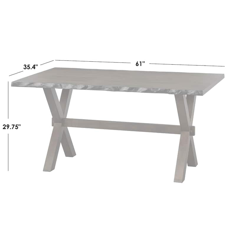 Simple Living Mandeville Live Edge Solid Wood Walnut Dining Table