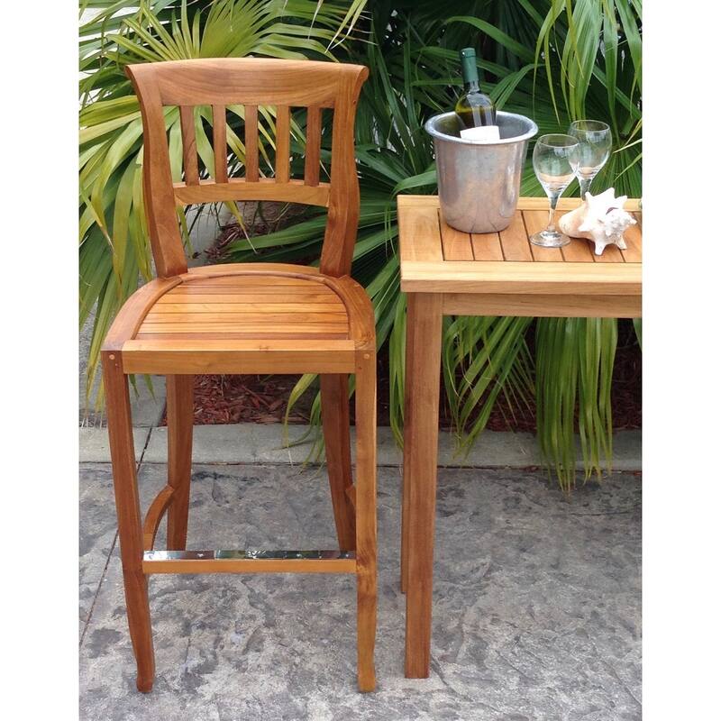 Teak Wood Amsterdam Counter Stool, 24 inch seat