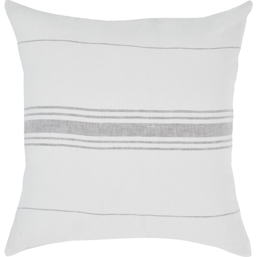 Striped Square Throw Pillow - 20" - Ivory and Gray