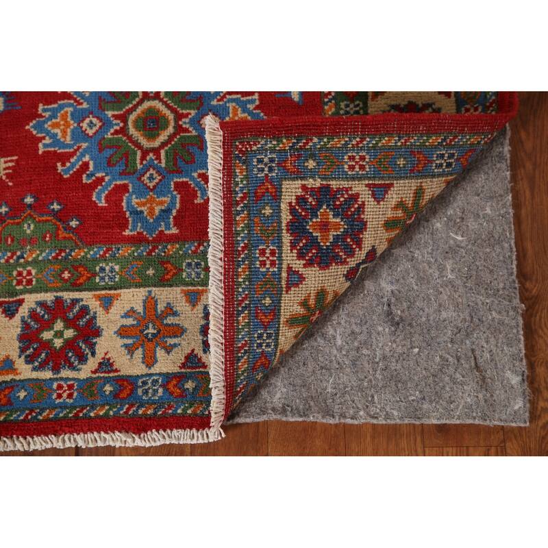 Red Kazak Accent Rug Hand-Knotted Oriental Wool Carpet - 2'9"x 4'1"