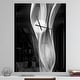 preview thumbnail 3 of 13, Designart 'Glittering Silver Pattern' Oversized Modern Wall CLock 30 in. wide x 40 in. high