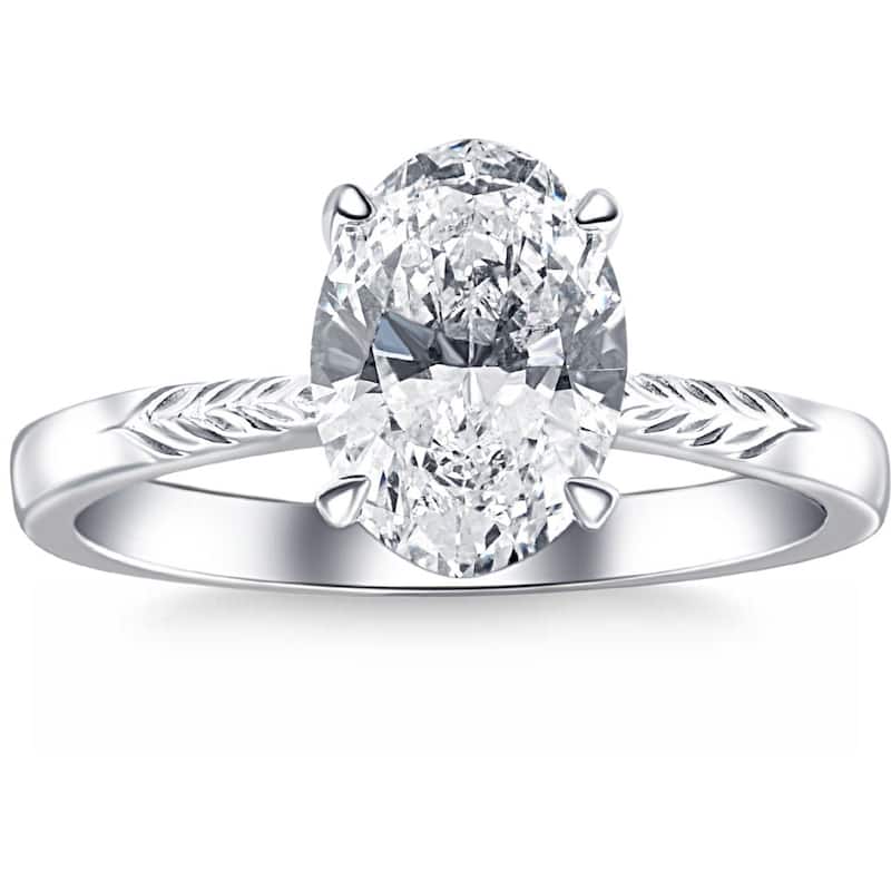 Certified 3Ct Oval Diamond Solitaire Engagement Ring Gold Lab Grown
