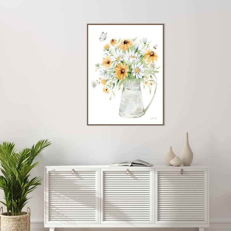 Sunflowers and Daisies II by Katrina Pete Framed Canvas Wall Art Print