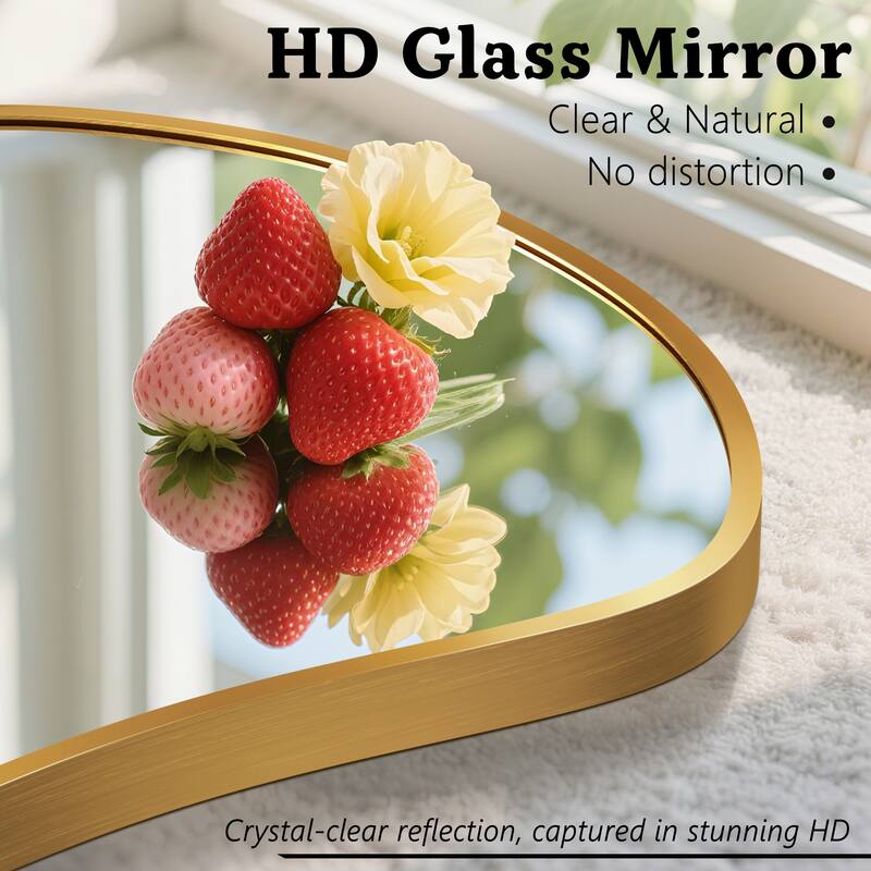 Gourd-Shaped Aluminum Alloy Framed Wall Mirror Asymmetrical Irregular Wall Mirror