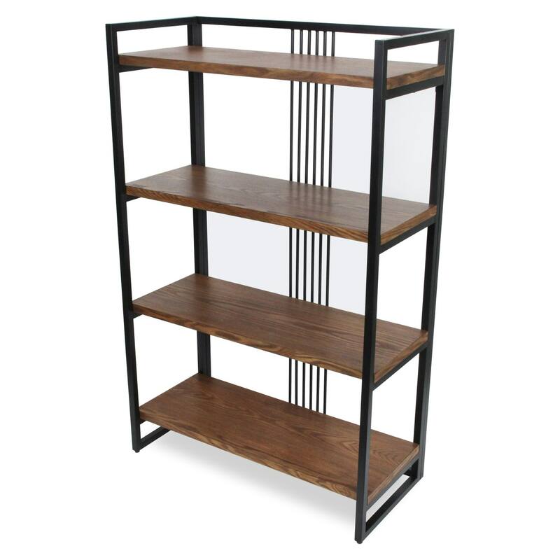 4-Tier Handmade Display Shelf - 47.25" - Brown and Black