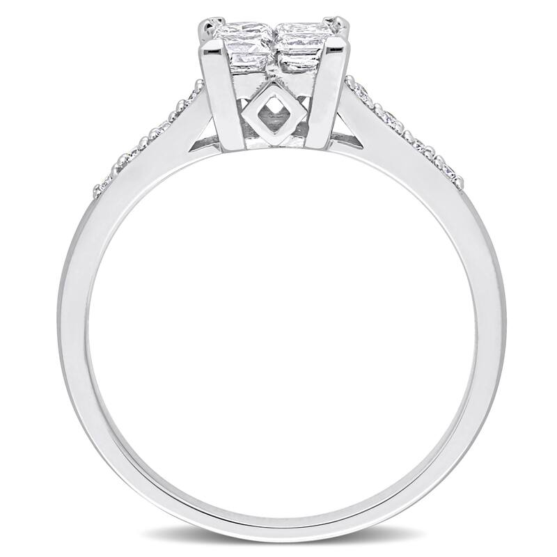 Miadora 5/8ct TDW Diamond Square Ring in 10k White Gold