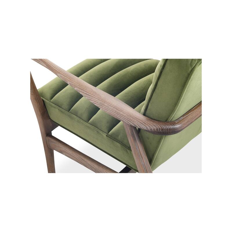 Aurelle Home Ash Wood and Upholstery Arm Chair - 30" wide x 27" deep
