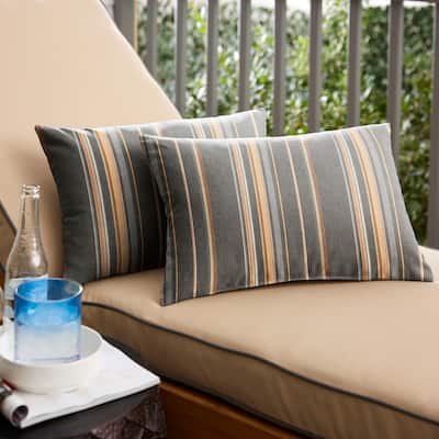 Sunbrella Stanton Greystone Indoor/Outdoor Knife Edge Pillow (Set of 2)