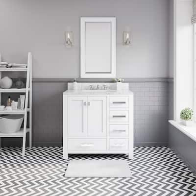 36 Inch Wide Pure White Single Sink Bathroom Vanity From The Madison Collection