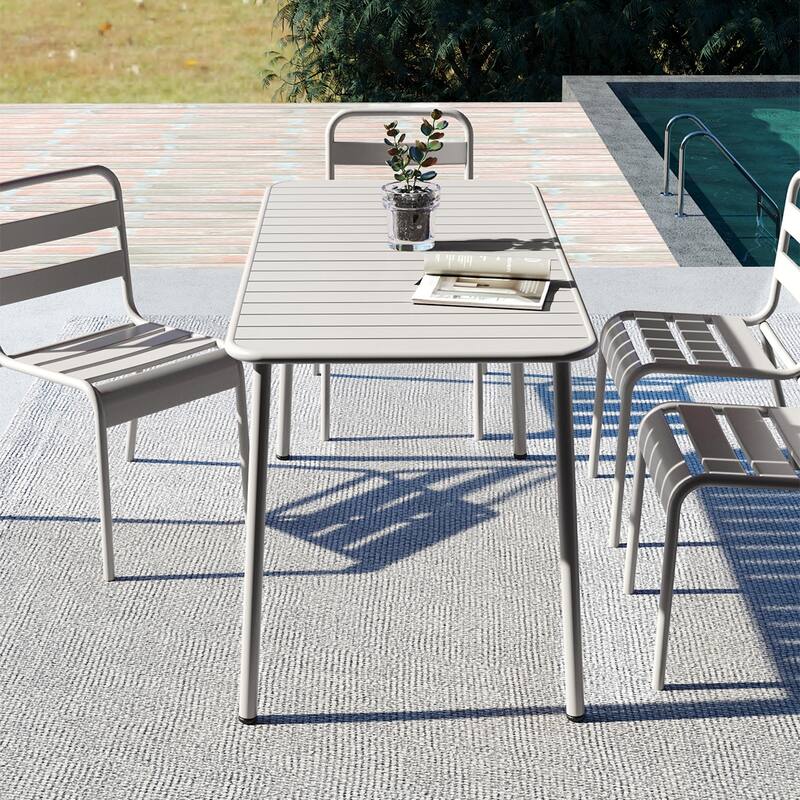 Long Table Outdoor Dining Table Villa Courtyard Balcony Table Outdoor Leisure Table Simple Garden Waterproof Table