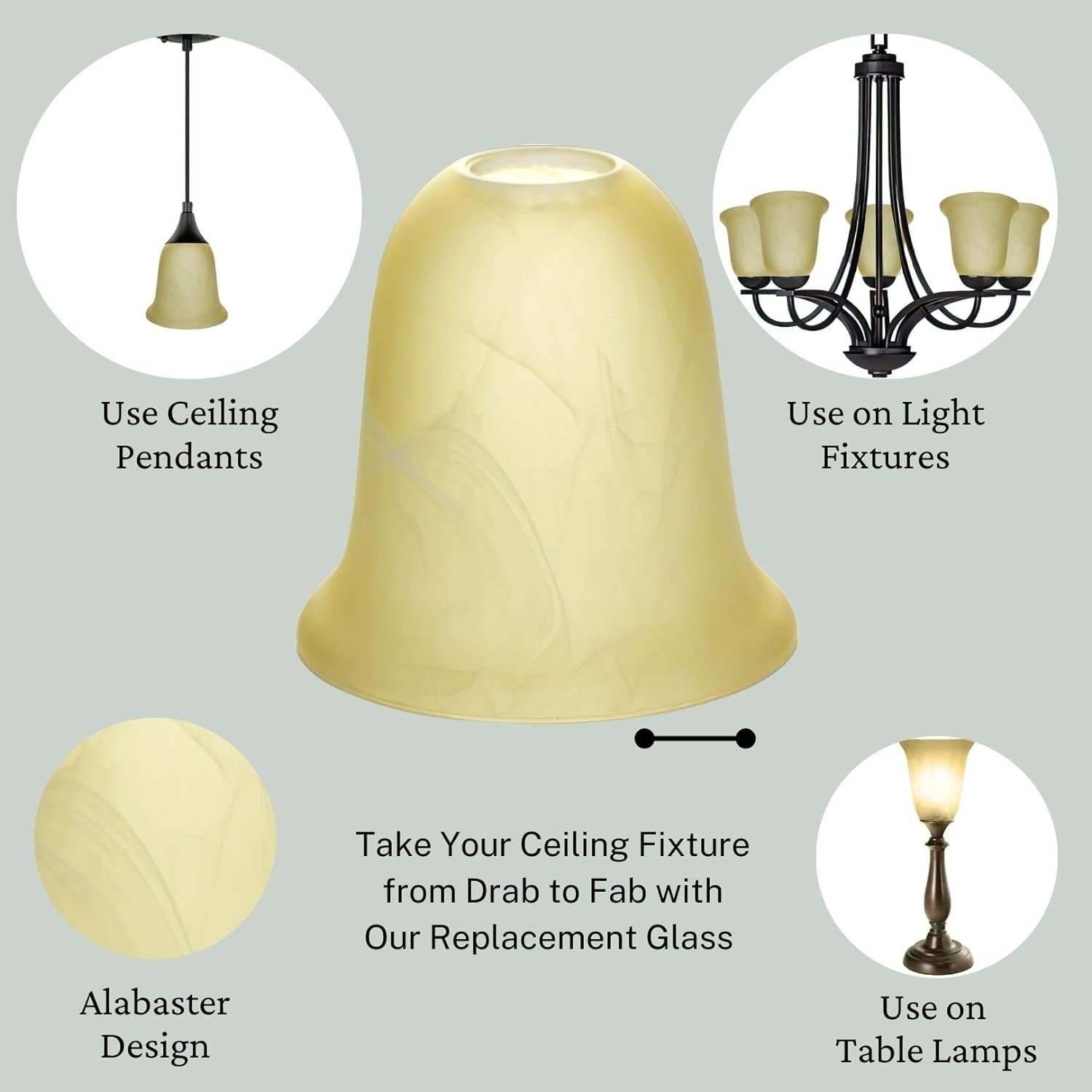 Amber alabaster glass shade top