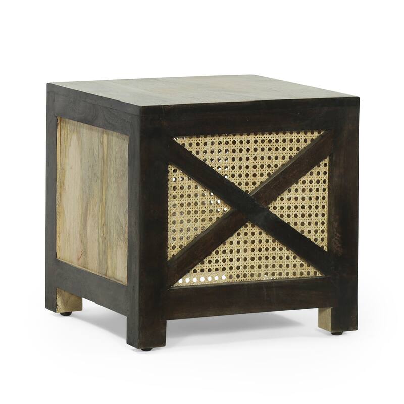 Colstrip Boho Handcrafted Mango Wood Ottoman Stool by Christopher Knight Home