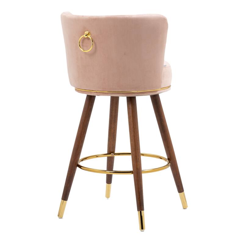 Counter Height Bar Stools Set of 2 for Kitchen Counter Solid Wood Legs