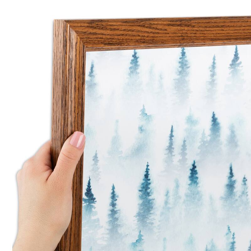 ArtToFrames Clayton Oak 14x14 Inch Picture Frame, 1.25 Inch Wood Poster Frame Available in Multiple Colors (59504-14x14) - Walnut Stain on Oak - 14x14