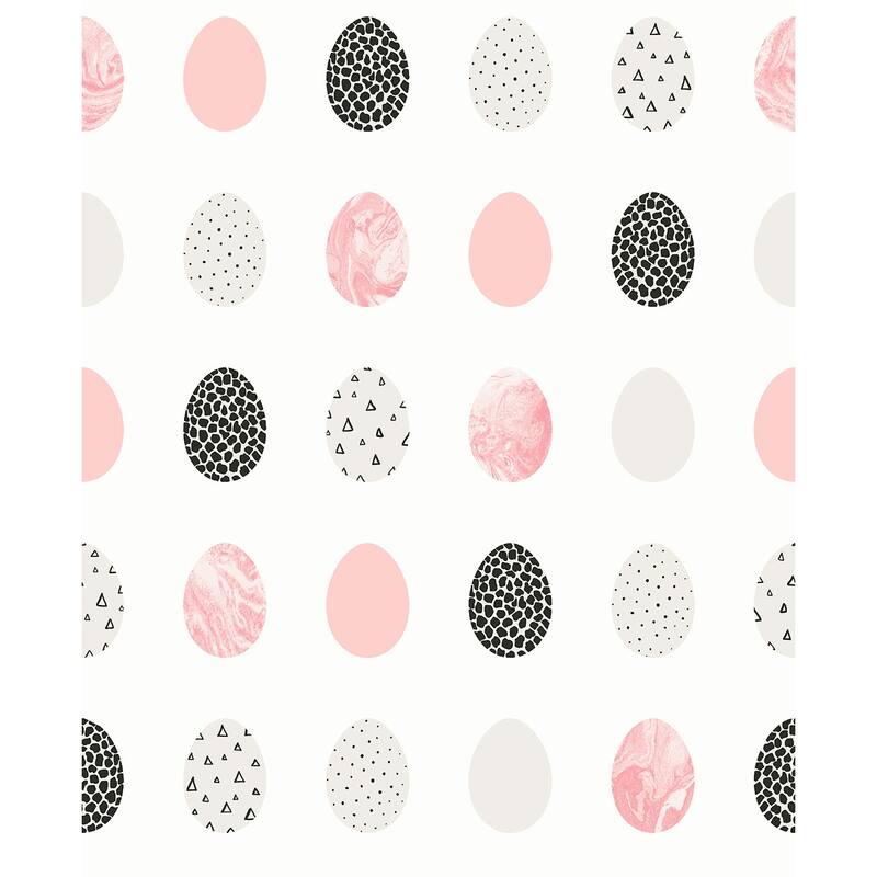 NextWall Mod Eggs Peel and Stick Wallpaper - 20.5 in. W x 18 ft. L - 20.5 in. W x 18 ft. L - Pink