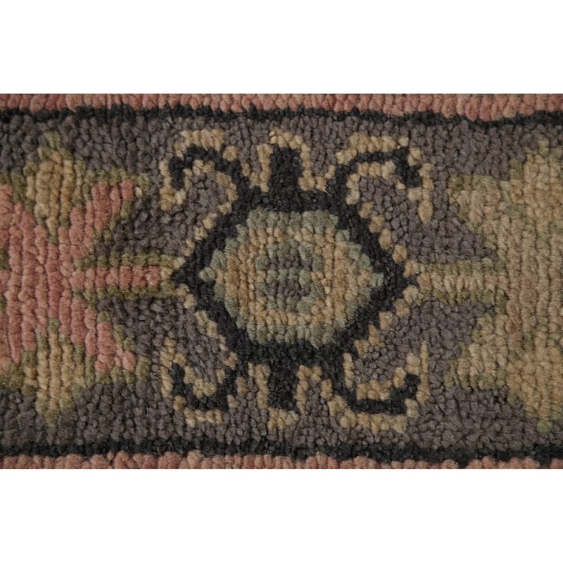 Green Geometric Heriz Serapi Indian Area Rug Handmade Wool Carpet - 7'10"x 9'11"