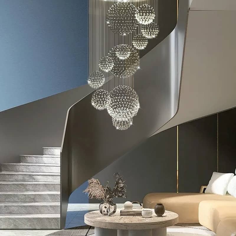 32 in. Modern Raindrop Crystal Chandelier 13-Light Dimmable Flush Mount Spiral Crystal Lighting for Foyer Living Room