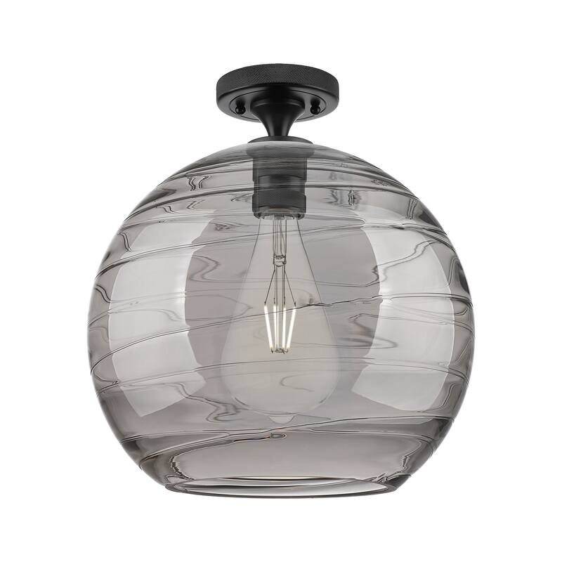 Innovations Lighting Downtown Urban - Crown Point - 1 Light 12" Athens Deco Swirl Flush Mount