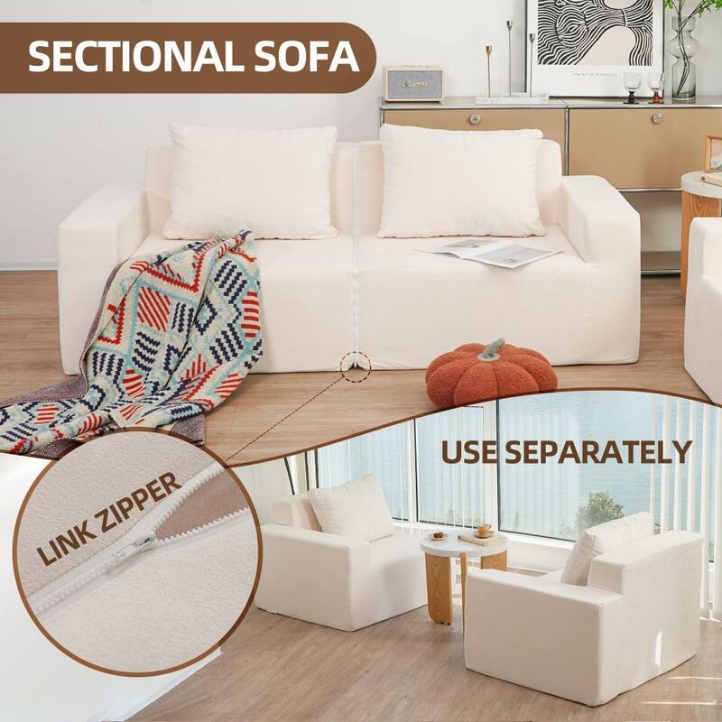 Convertible Foam Multi-Functional Sofa Chair Loveseat Twin Size for Living Room