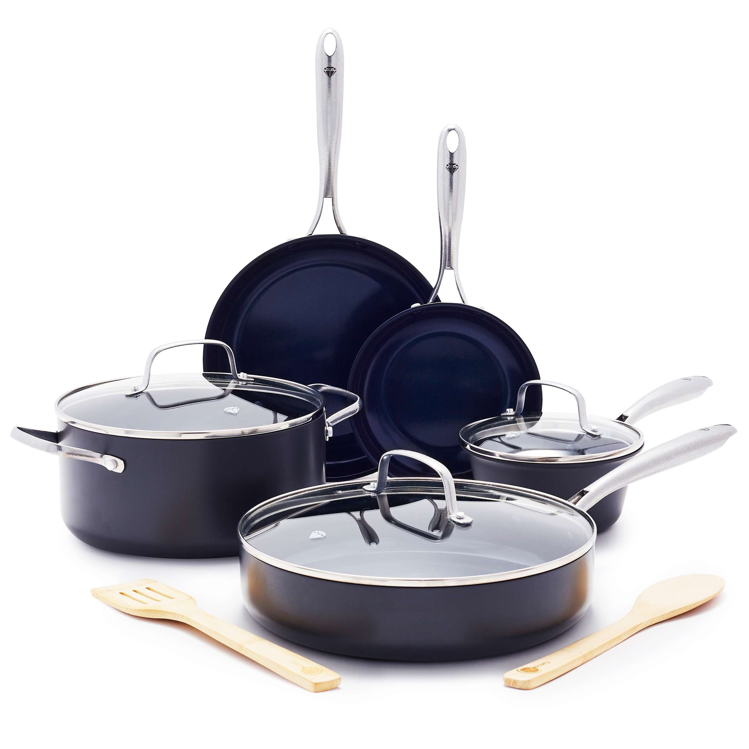 Blue Diamond Hard Anodized Toxin-Free Ceramic Nonstick Cookware Pots and Pans  Set, 10-Piece - 8' x 11' - On Sale - Bed Bath & Beyond - 35999217