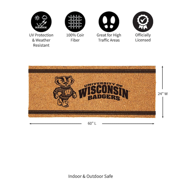 University of Wisconsin-Madison Monochrome Indoor/Outdoor Coir Door Mat