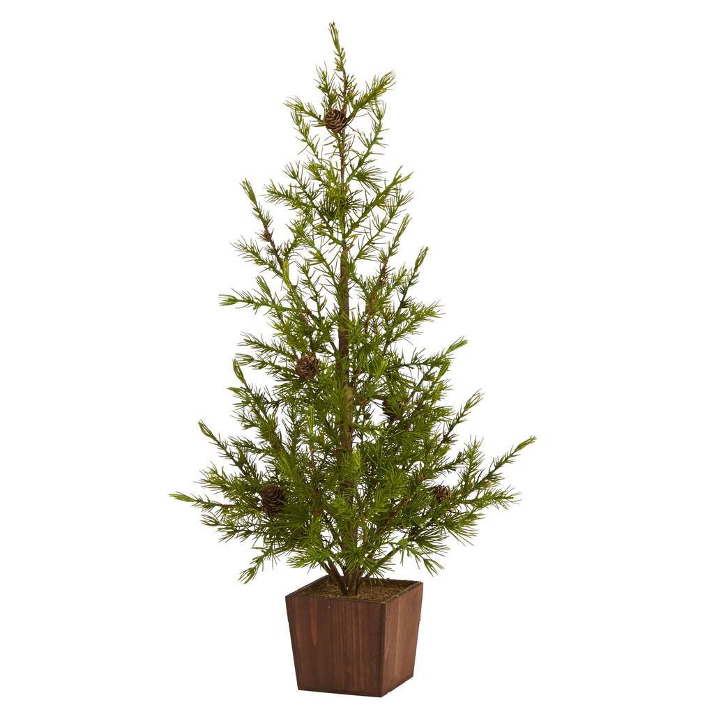 2.25' Potted Alpine with Pinecones Artificial Christmas Tree, Unlit - 2 Foot