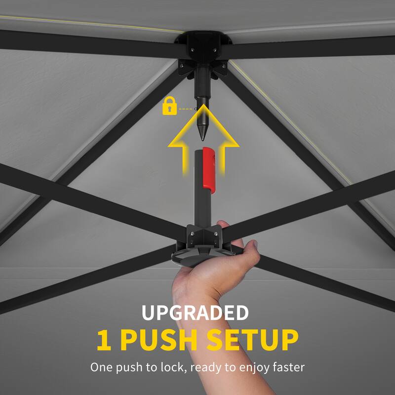 Outsunny 10 x 10 ft Pop Up Canopy Tent with One Push Setup, Easy Setup Outdoor Portable Instant Canopy Shelter