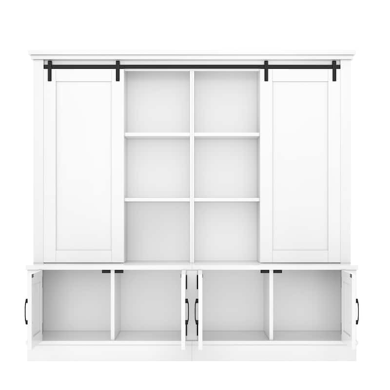 Multifunctional Entryway Cabinet with Sliding Rails, Tree-Shaped Design Storage Unit for Living Room and Hallway