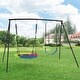 preview thumbnail 12 of 16, EROMMY Heavy-Duty A-Frame Metal Swing Set for Kids - 440lbs Capacity, Includes Saucer Swing & Belt Swing