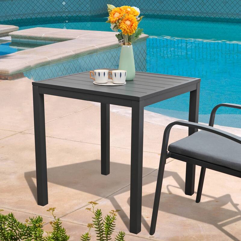35" x 35" Aluminum Outdoor Square Dining Table - Dark Grey