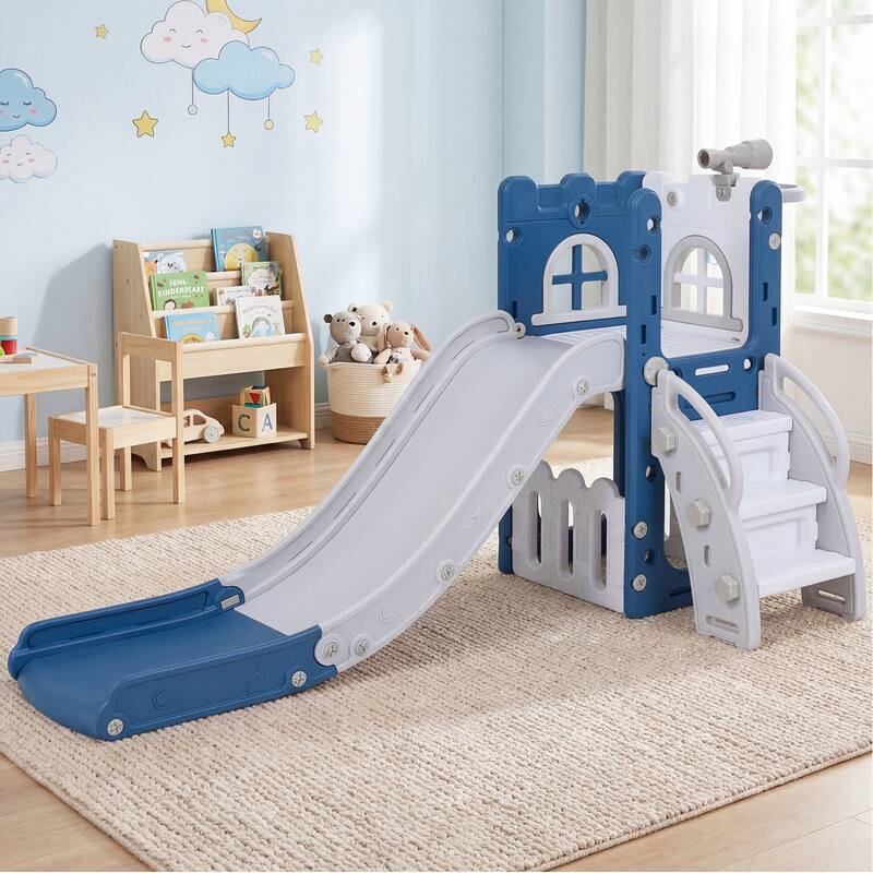 Costway 6 in 1 L-shaped Toddle Slide for Toddlers Age 1-3 Baby Slide