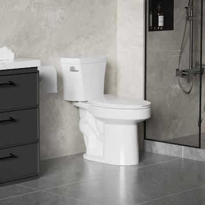 1.28 Tornado Flush Two-piece Toilet,Siphonic Side Press Single Flush,17"ADA Comfort Chair Height Seat,S-trap 12",Rimless Bowl