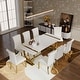 preview thumbnail 135 of 193, 65 inch Faux Marble Dining Table Set with Boucle Dining Chairs