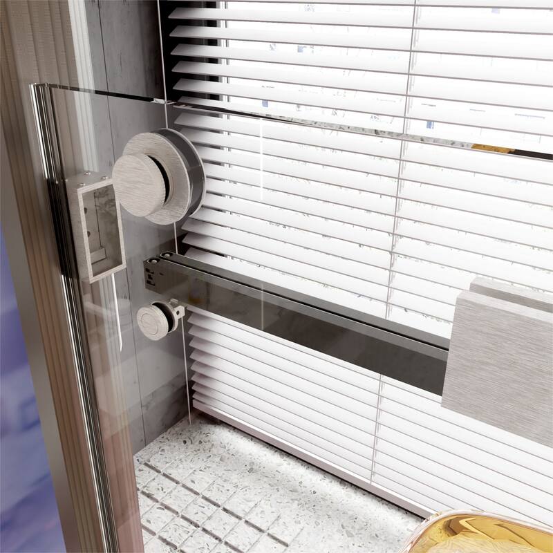 56-60"W x 76"H Frameless Double Sliding Shower Door