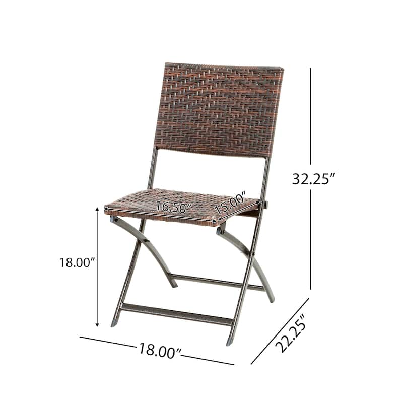 El Paso Outdoor Brown Wicker Folding Chair (Set of 4) by Christopher Knight Home