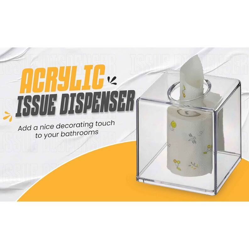 YBM Home Acrylic Clear Tissue Holder Napkin Dispenser, 1234 - 5x5x5.5 Inches - 5x5x5.5 Inches