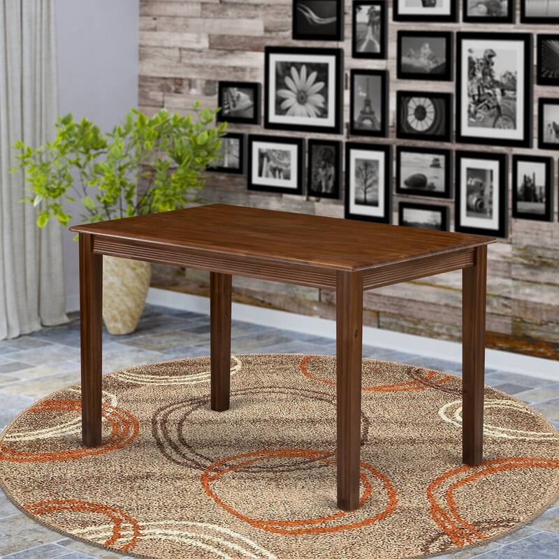 Modern Rectangular Dining Table - Walnut Finish Kitchen Table with 4 Legs - 48